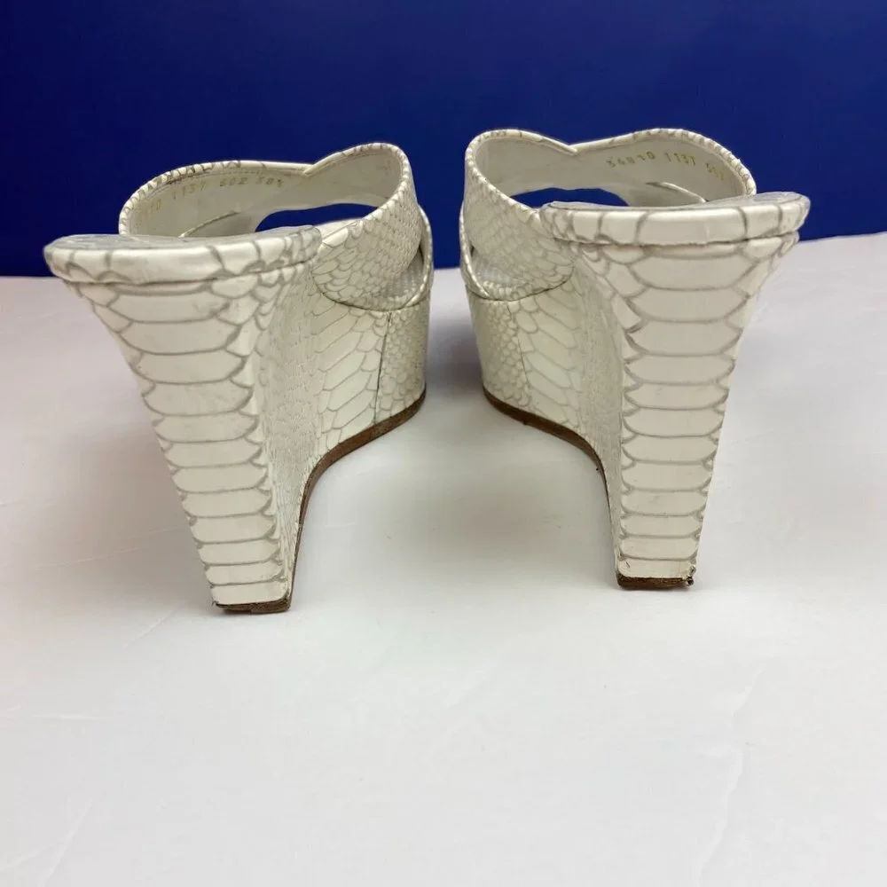 CASADEI White Snake  Wedge Platform Sz  EU 38.5